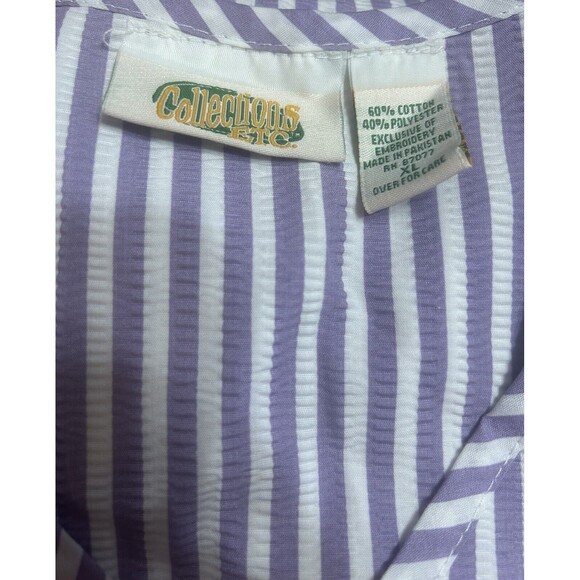 Collections etc Nightgown sleep wear striped Pajama womens XL, long 53 in - Picture 3 of 4